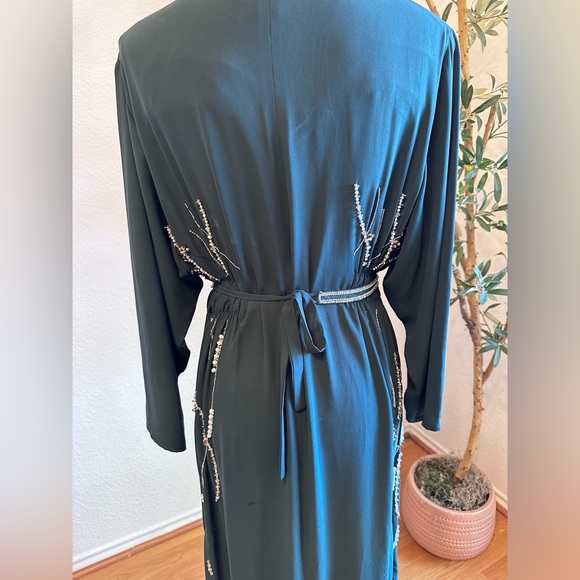 2 pc forest green maxi long sleeve embellished dress in M/L, Great condition✨ - Picture 10 of 16